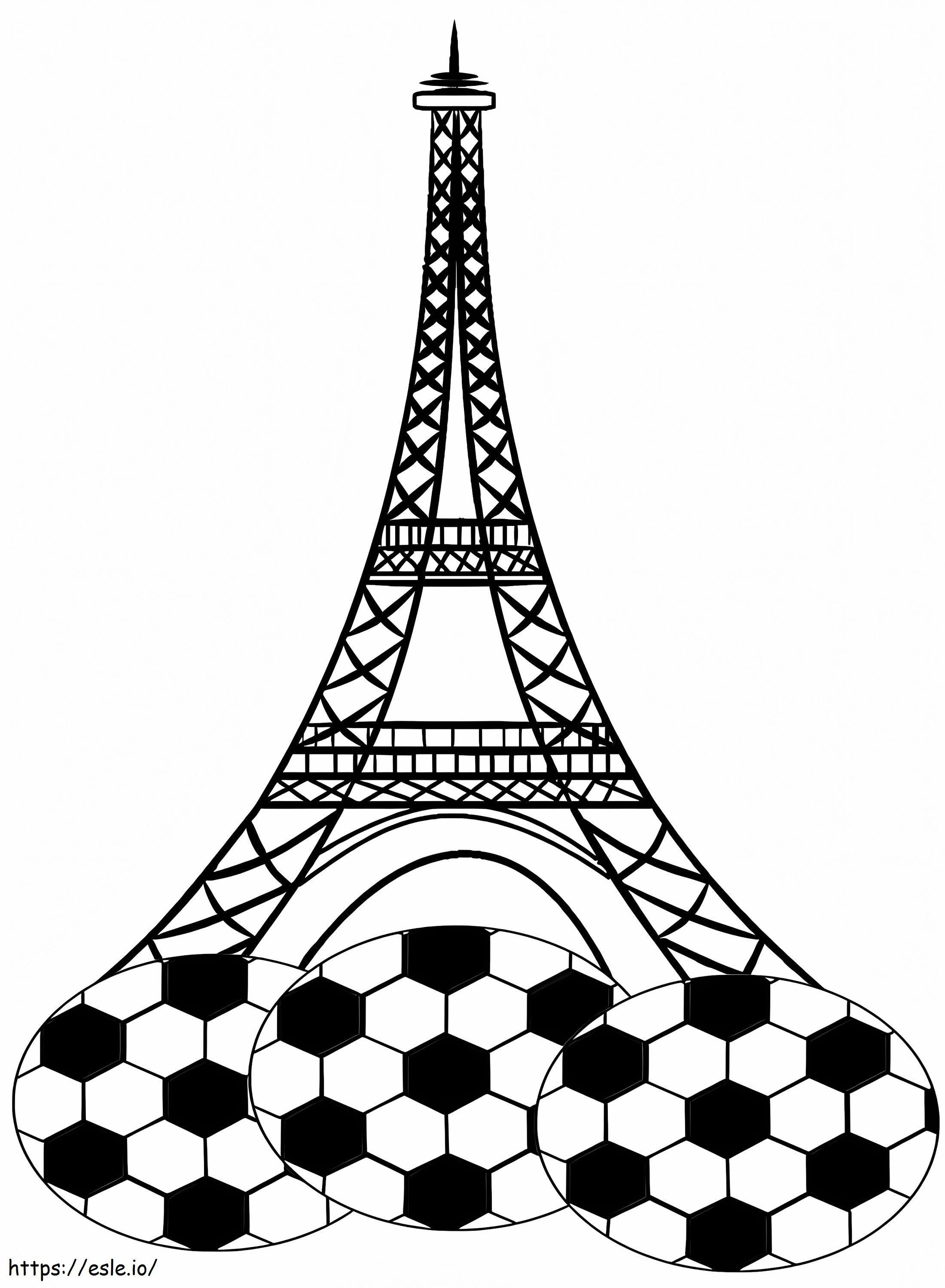 Menara Eiffel Dengan Bola Gambar Mewarnai