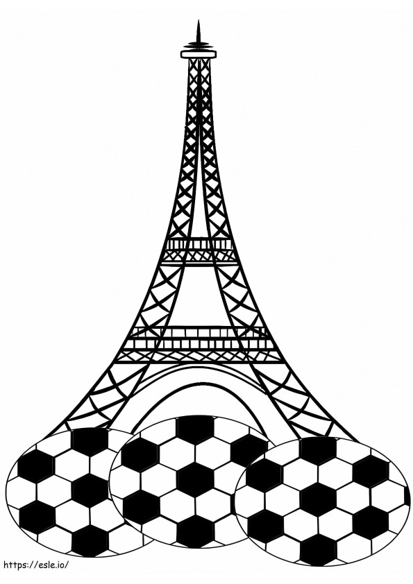 Coloriage Tour Eiffel avec des boules à imprimer dessin