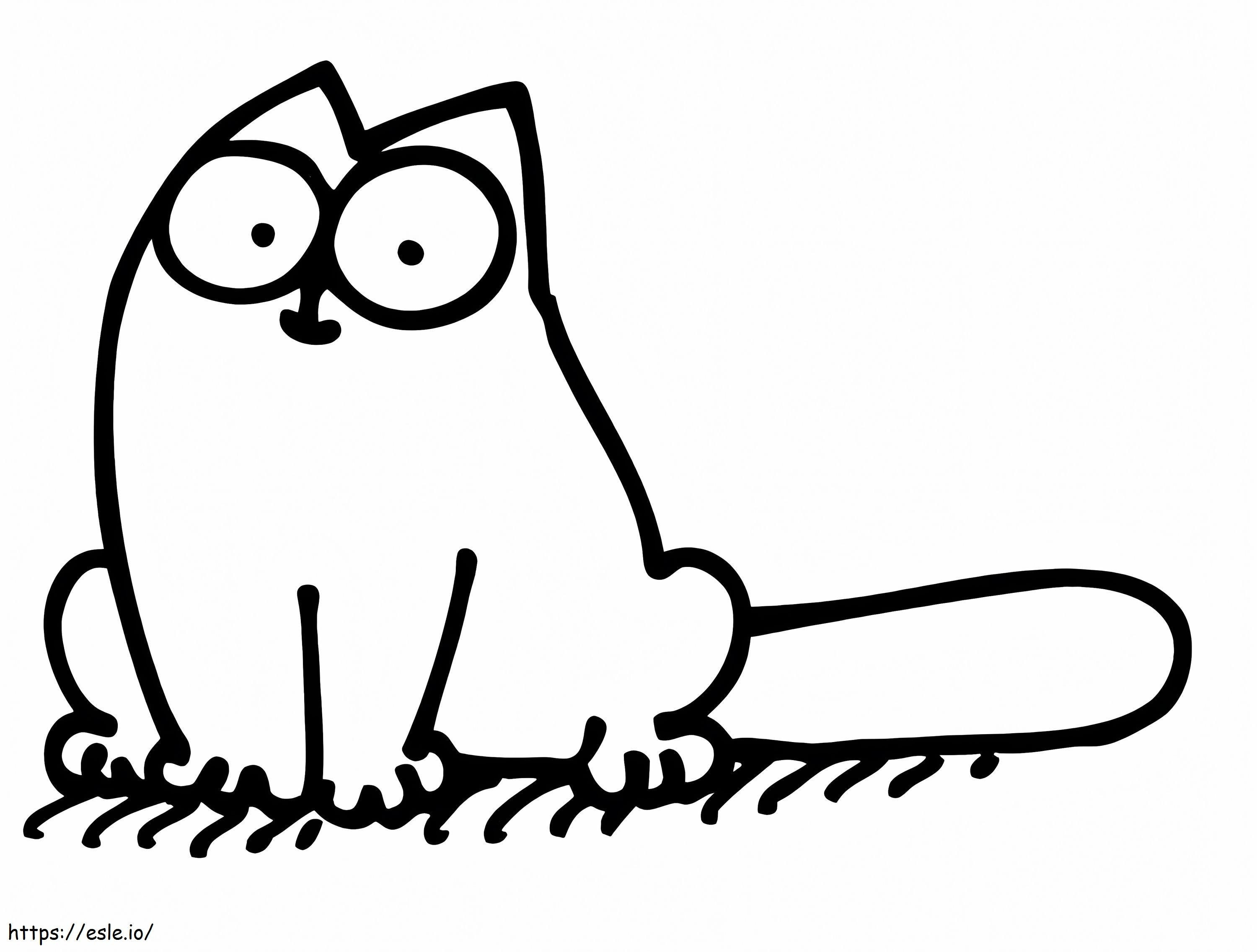 かわいいシモンズ猫 ぬりえ - 塗り絵