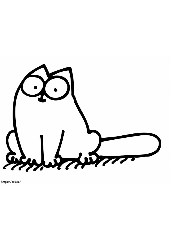 かわいいシモンズ猫 ぬりえ - 塗り絵