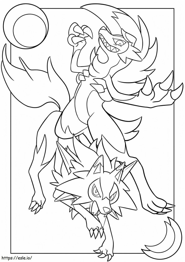 Lycanroc 2 coloring page