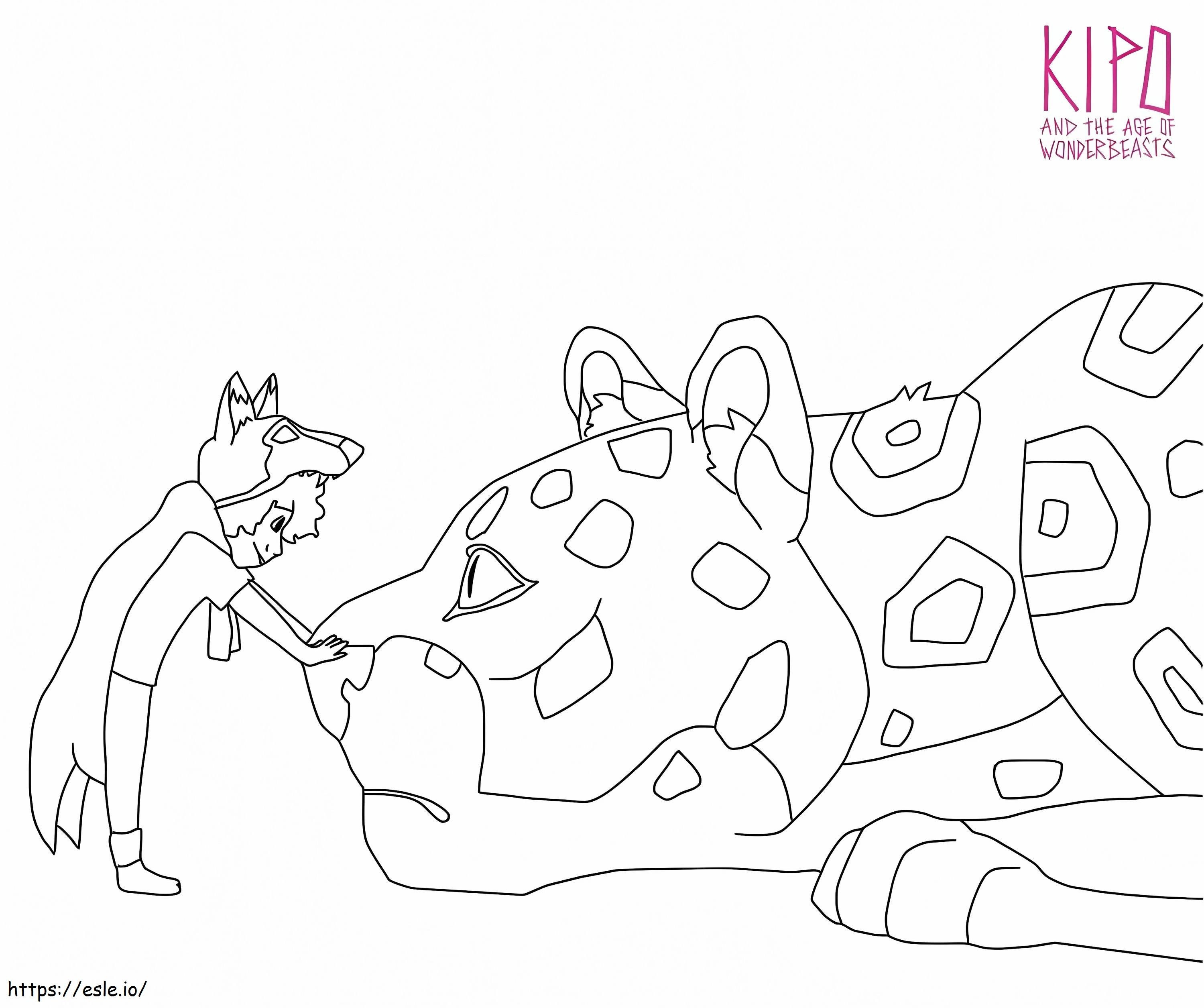 Coloriage Loup et Jaguar de Kipo et l'ère des merveilles à imprimer dessin
