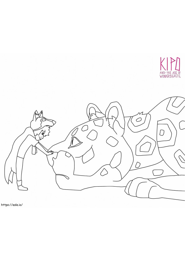 Wilk i Jaguar z Kipo i Wieku Cudownych Bestii kolorowanka
