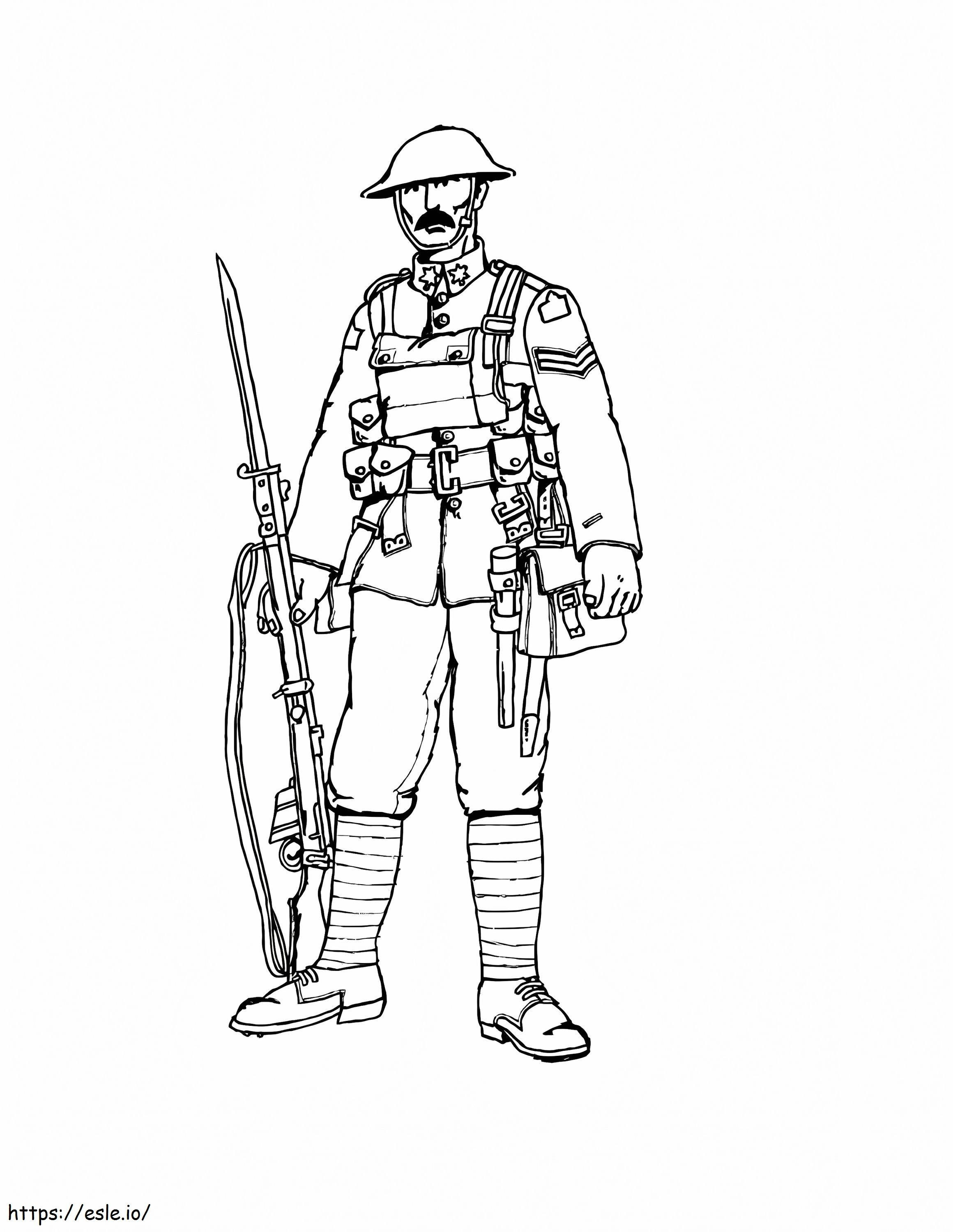 Coloriage Soldat canadien à imprimer dessin