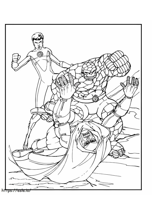 Stone Man And Rubber Man Fight Monsters. coloring page