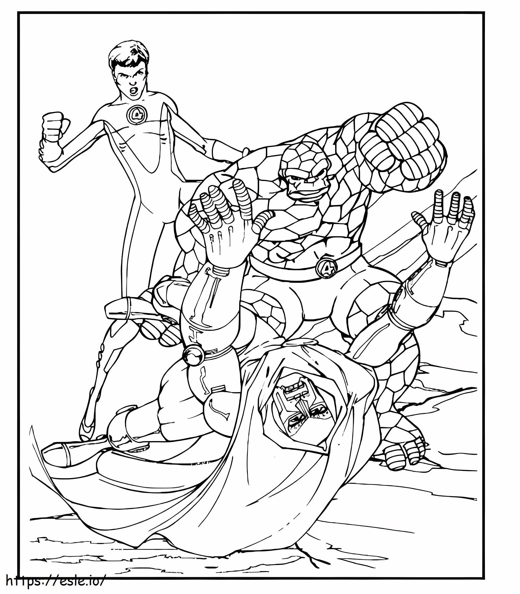 Stone Man And Rubber Man Fight Monsters. coloring page