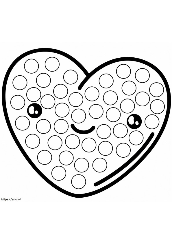 Coloriage Joli marqueur de points en forme de cœur à imprimer dessin