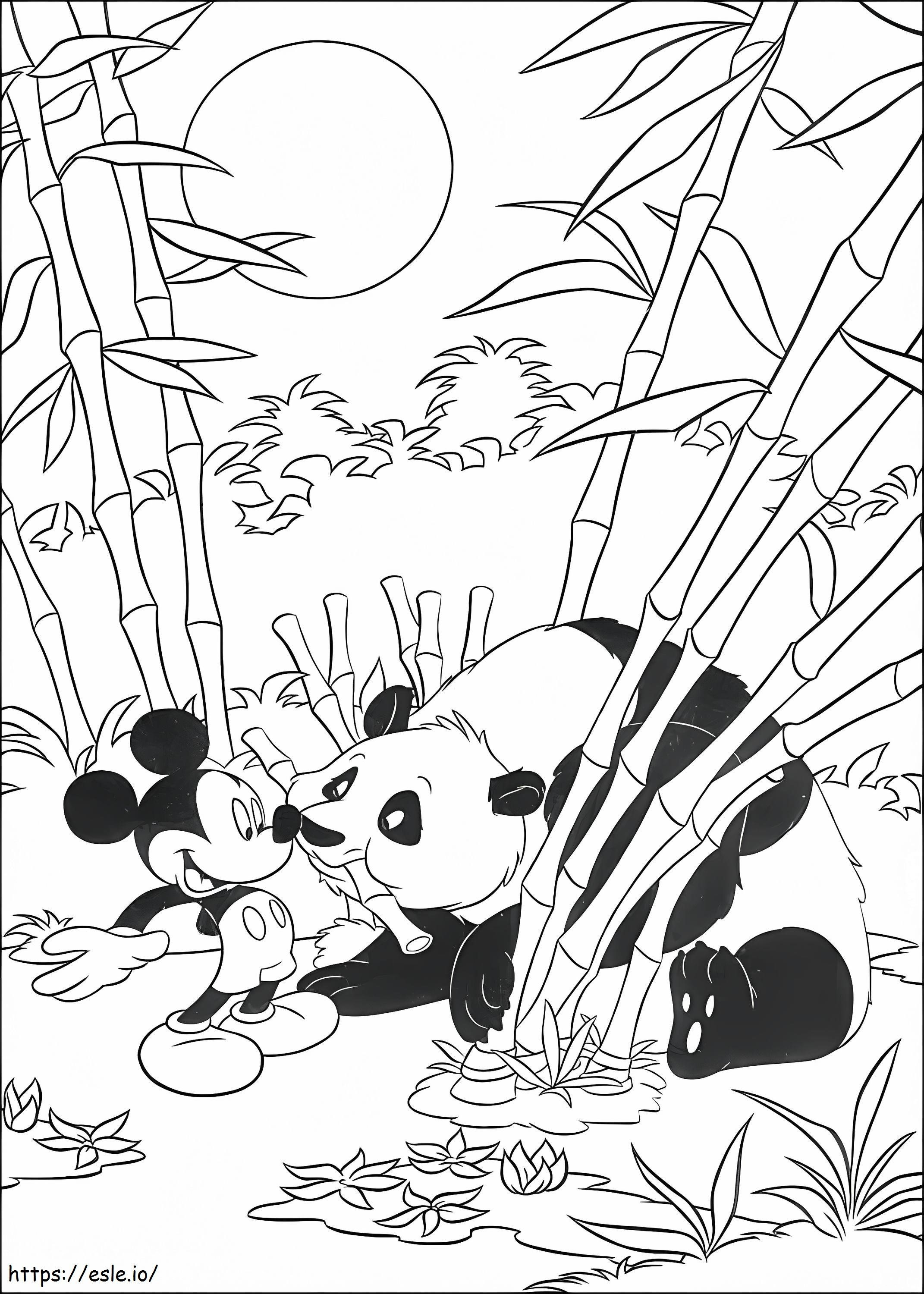 Mikki ja Panda värityskuva