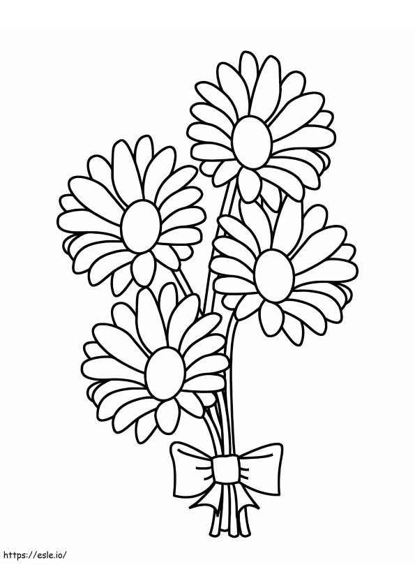 ヒナギクの花束 1 ぬりえ - 塗り絵