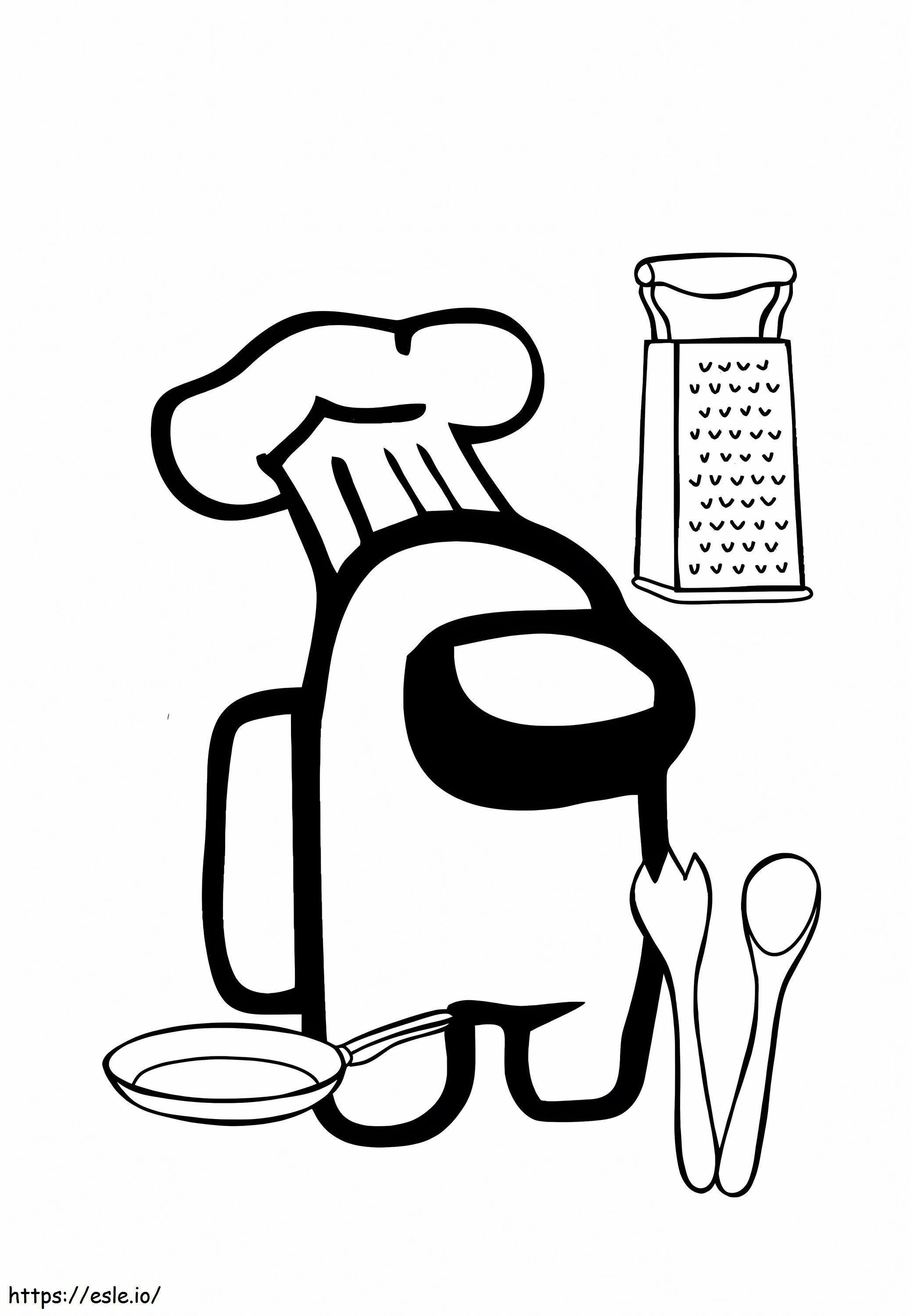 Among Us Cook coloring page