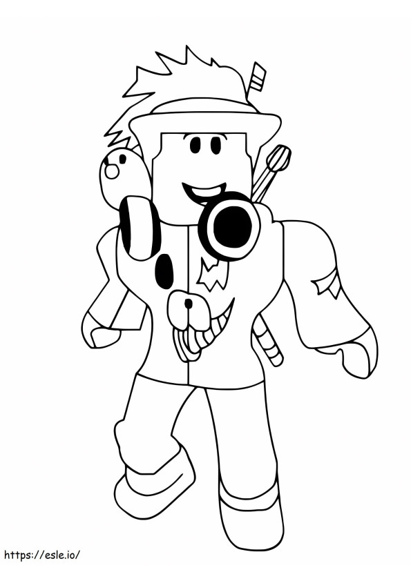 Personagem engraçado do Roblox para colorir