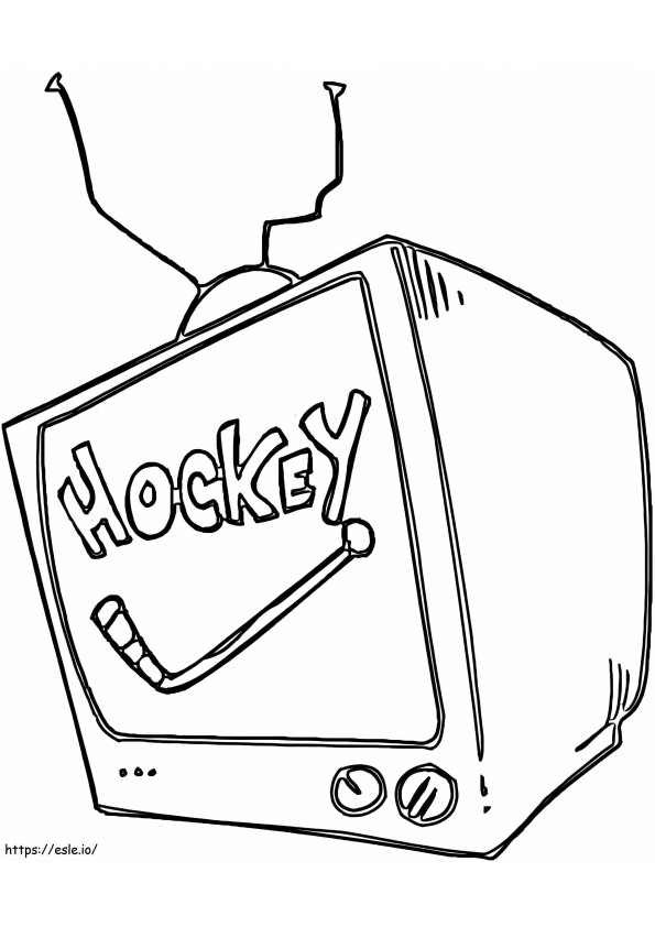 hockey en la televisión para colorear