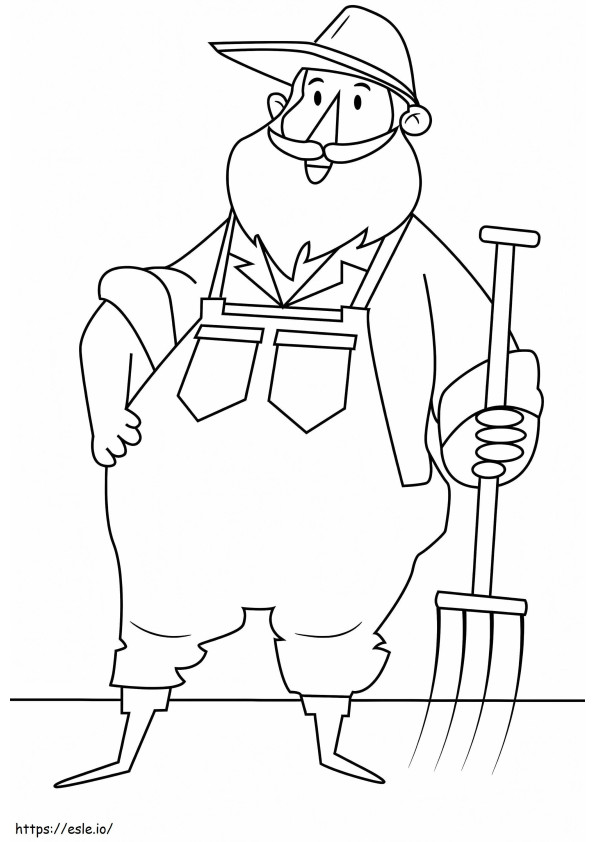 Farmer 3 coloring page