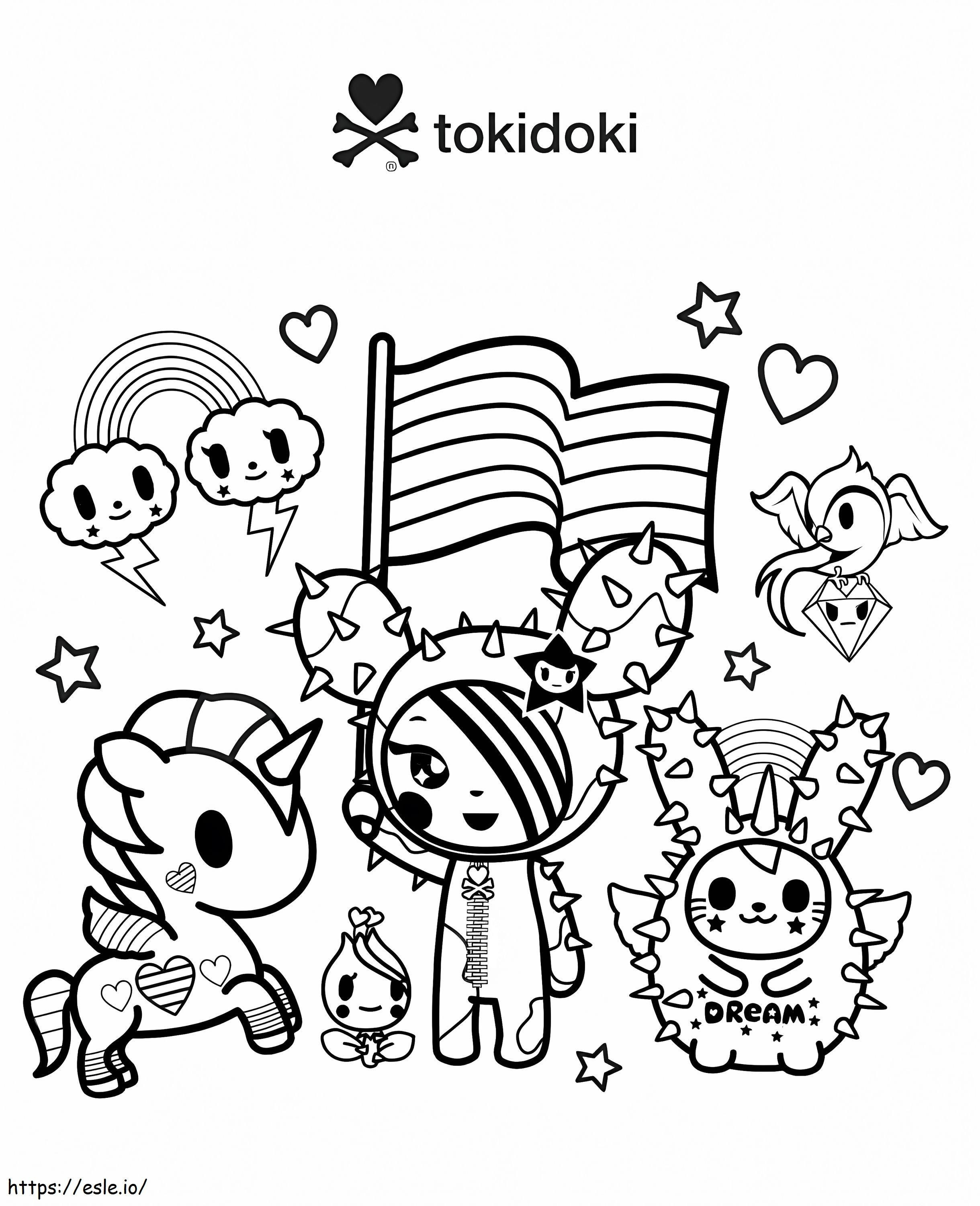 Vier de liefde Tokidoki kleurplaat kleurplaat