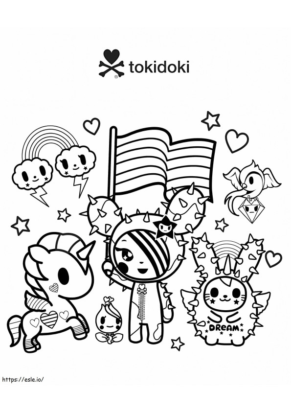 Vier de liefde Tokidoki kleurplaat