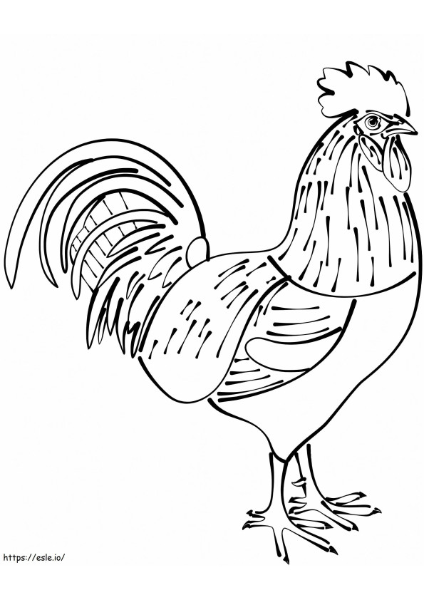 Awesome Rooster coloring page