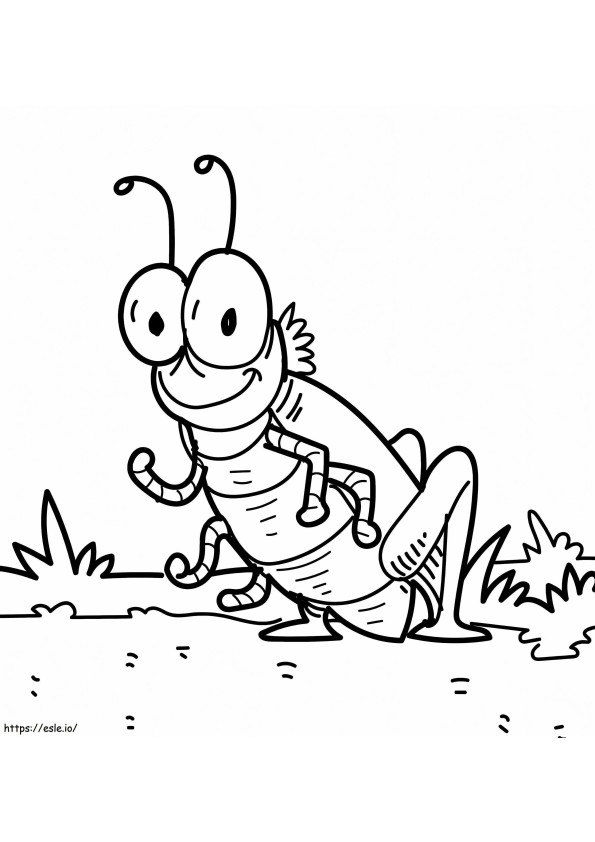 Dessin de cricket souriant