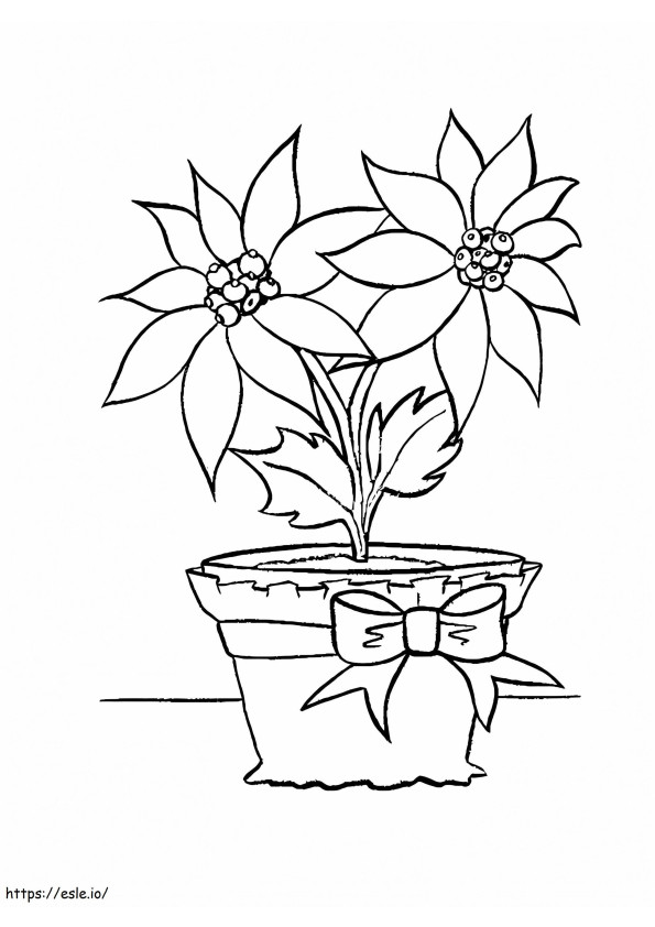 Poinsettia Vase coloring page