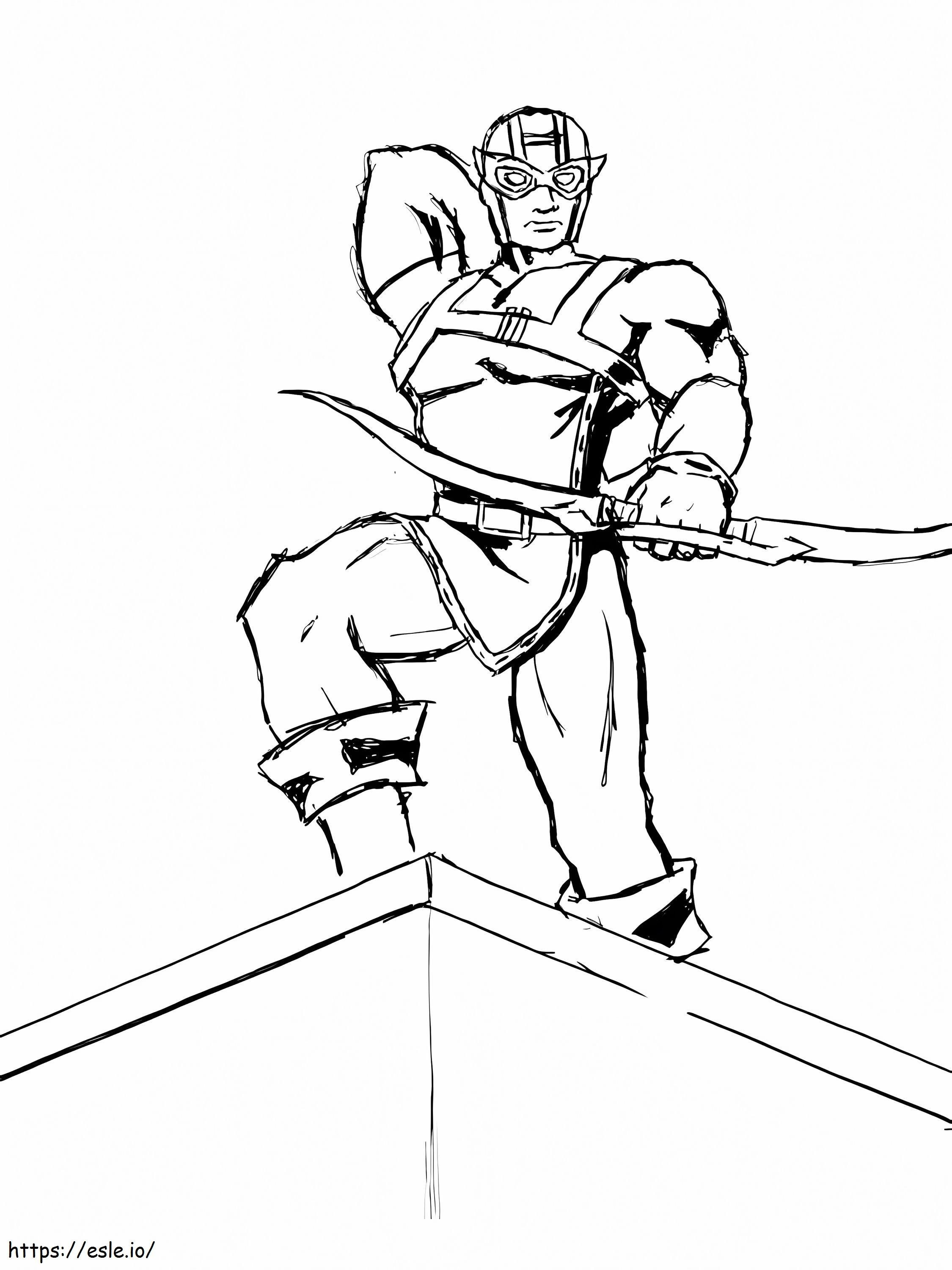 Hawkeye On Roof coloring page
