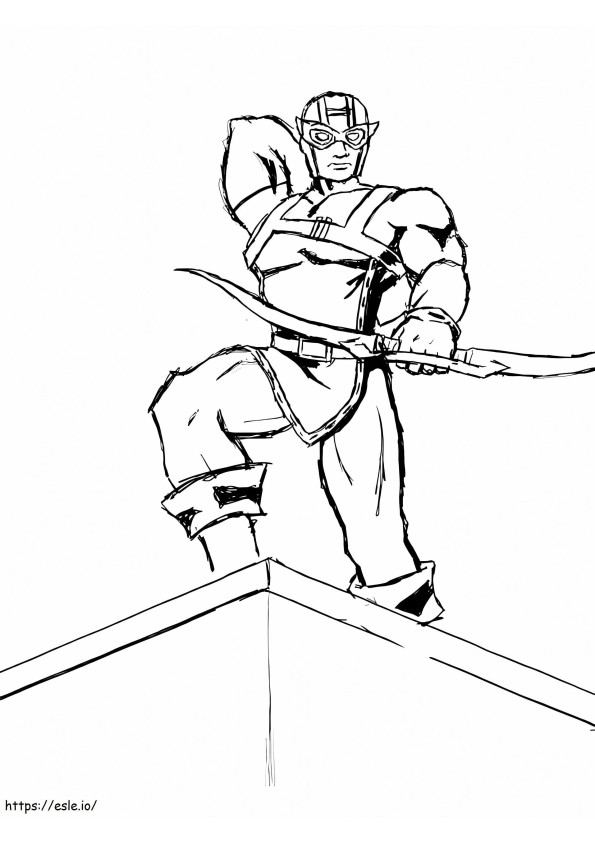 Hawkeye On Roof coloring page