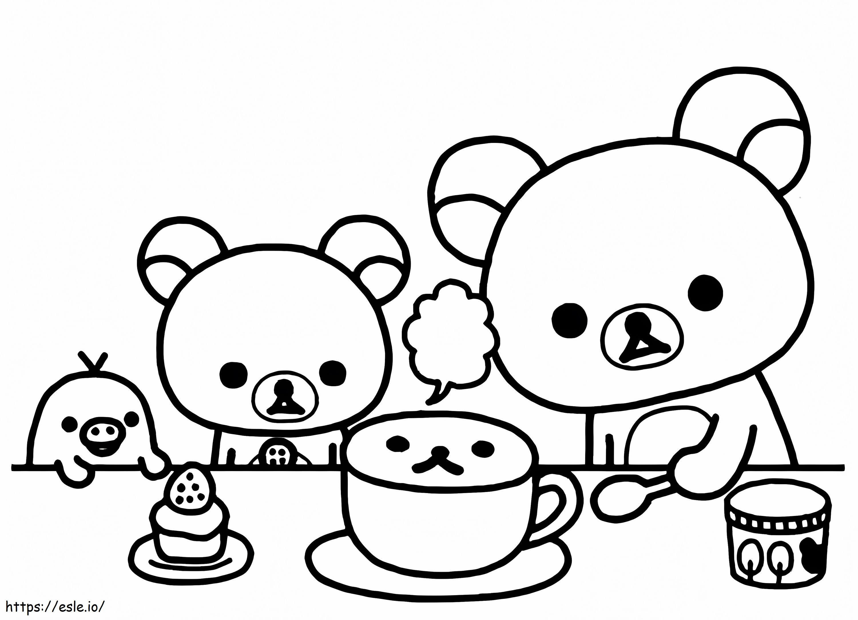 Rilakkuma Cafe coloring page