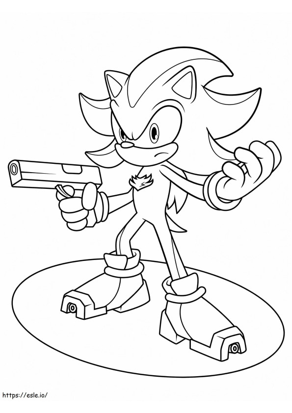 Shadow With Gun coloring page