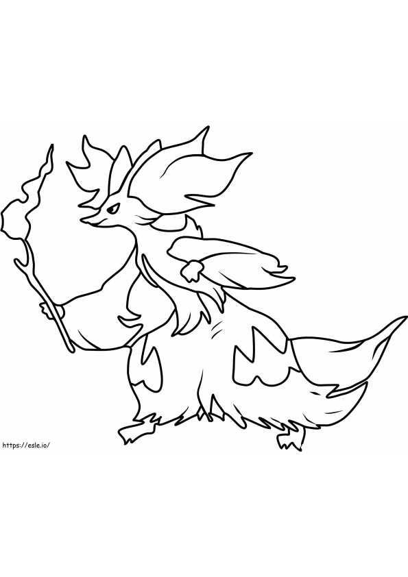Delphox 2 coloring page