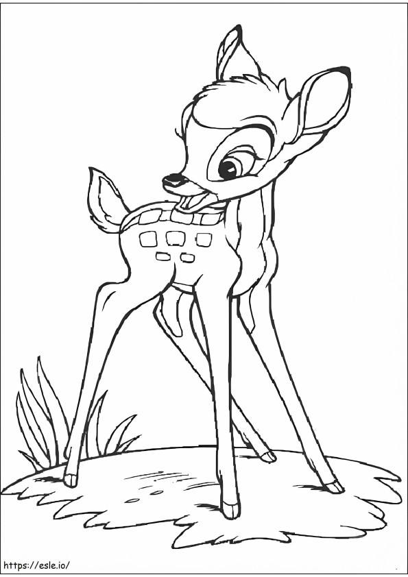Coloriage Bambi souriant à imprimer dessin