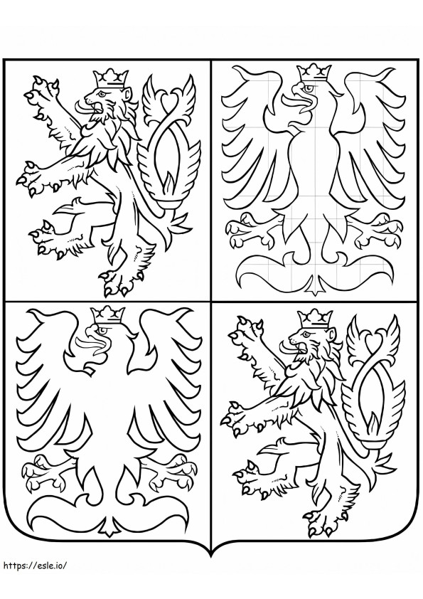 Coloriage Armoiries De La République Tchèque à imprimer dessin