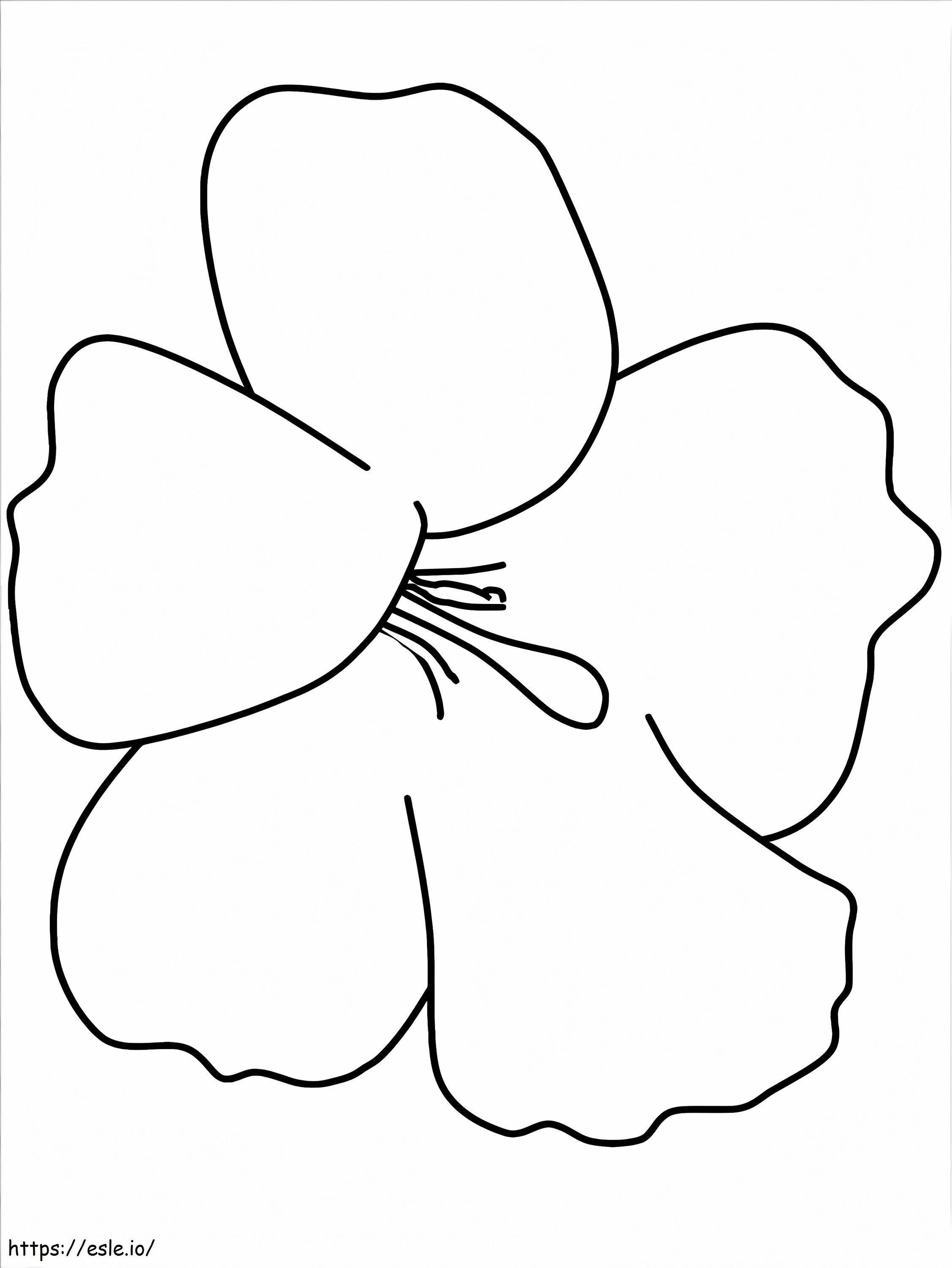 Eenvoudige hibiscusbloem kleurplaat kleurplaat