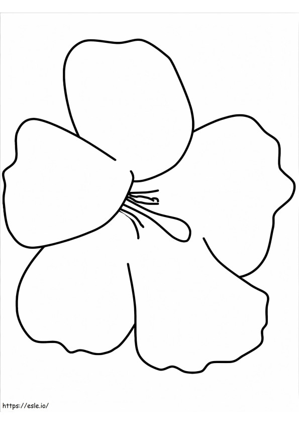 Flor de hibisco simples para colorir