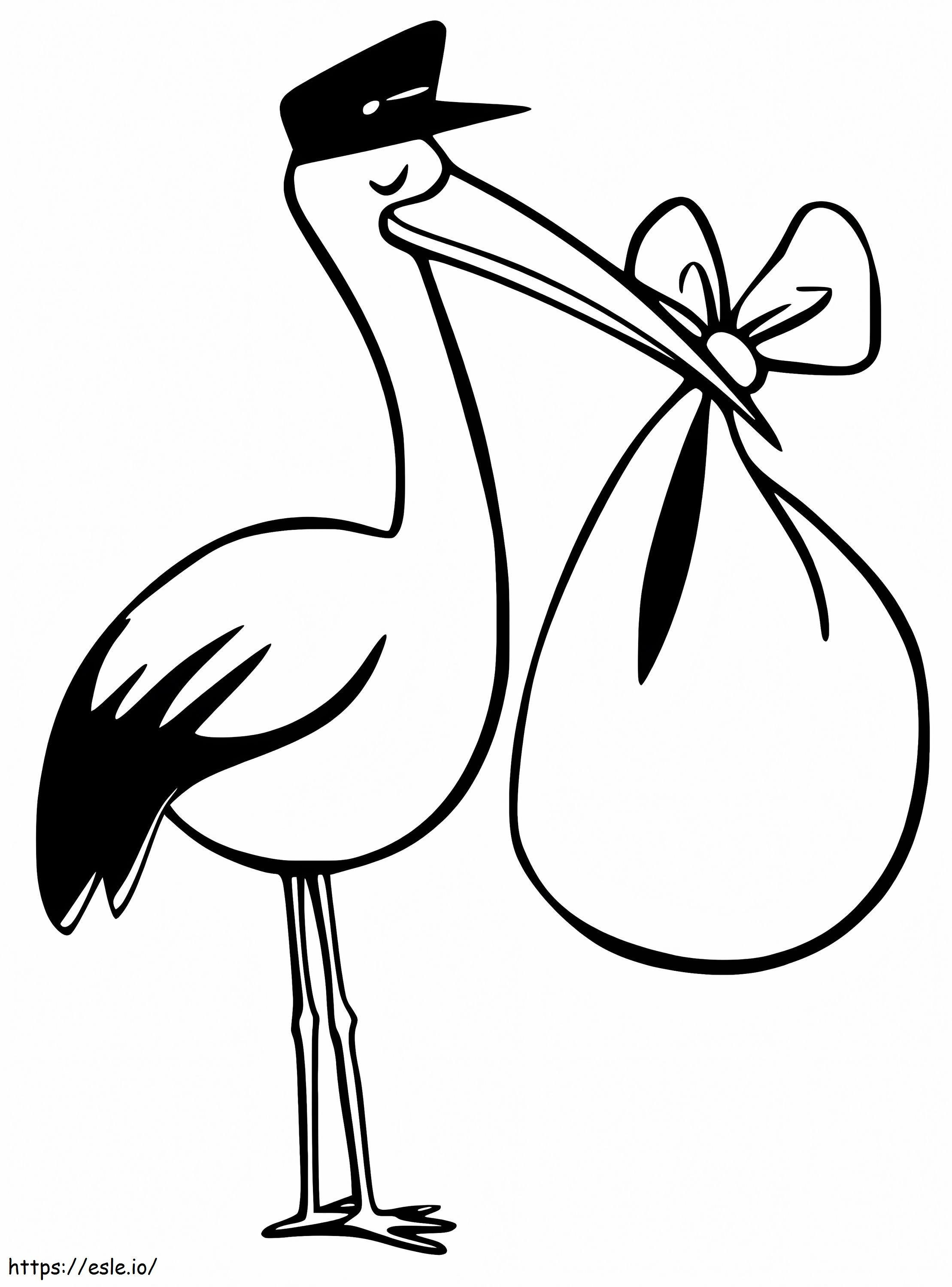 Delivery Stork coloring page
