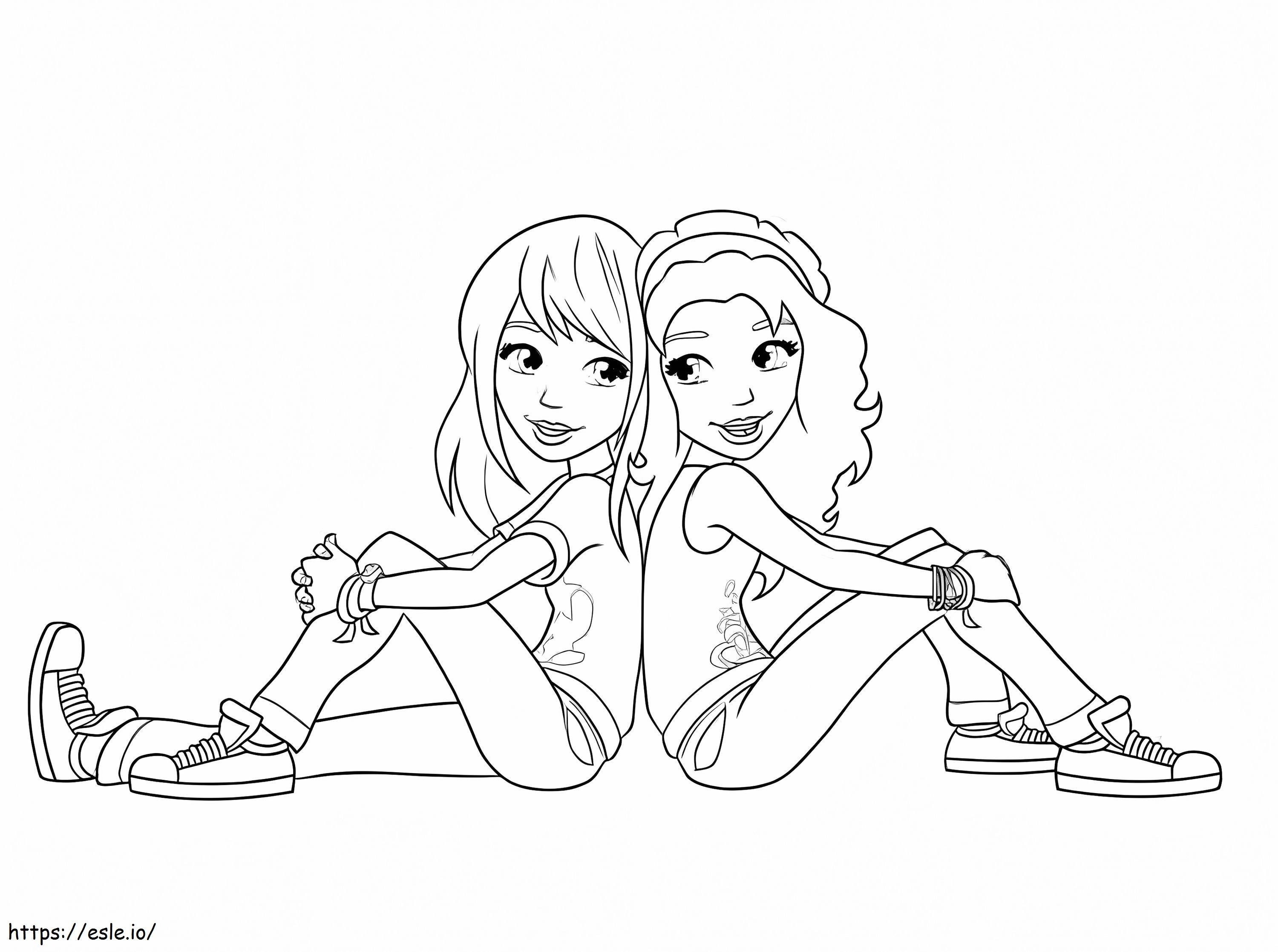 Cartoon Best Friends coloring page