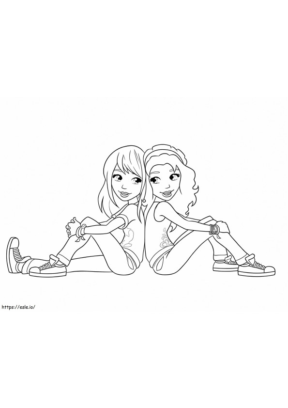 Cartoon Best Friends coloring page