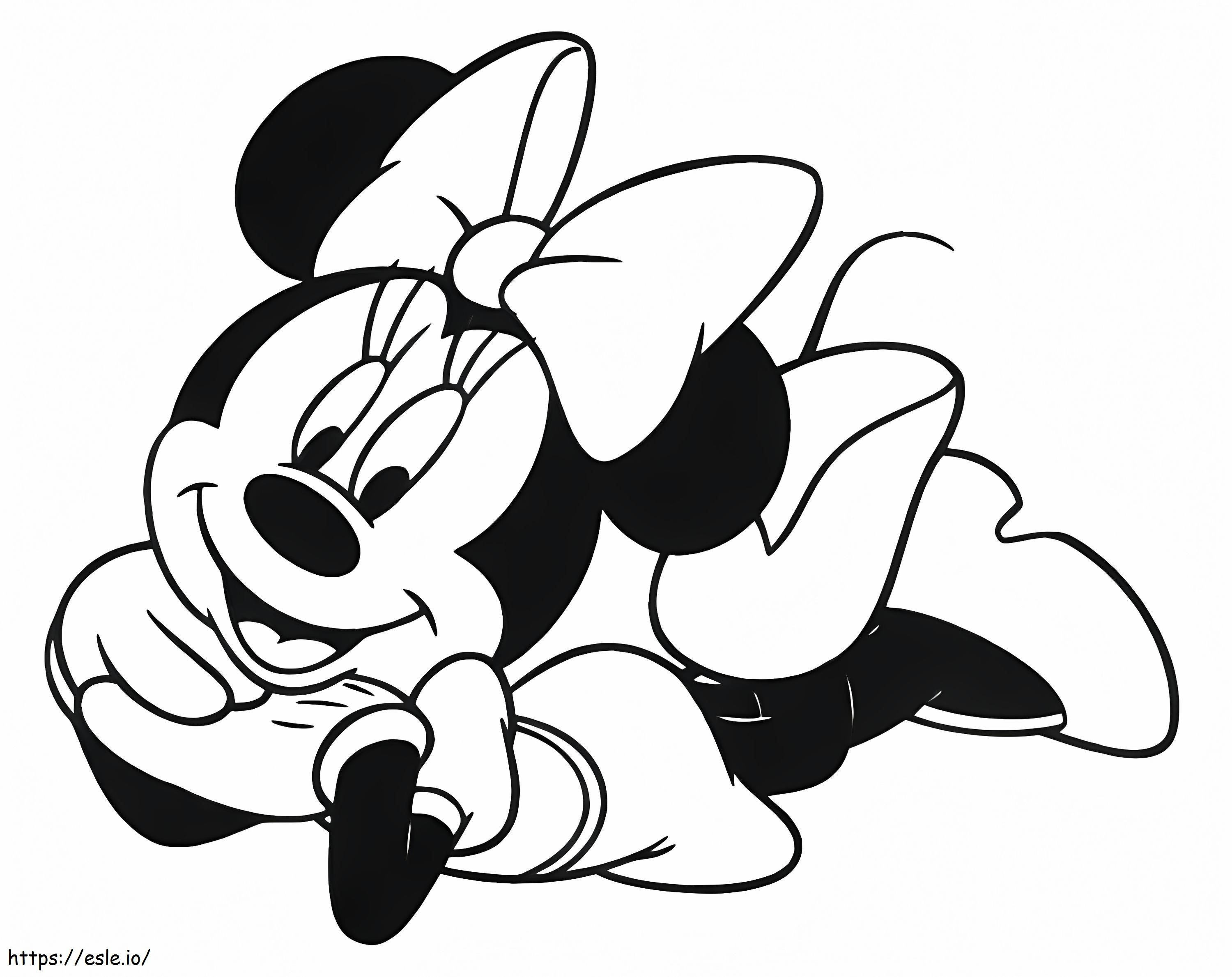 Minnie Mouse atașată de colorat