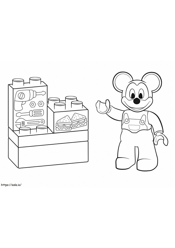 ミッキーマウス レゴ デュプロ ぬりえ - 塗り絵