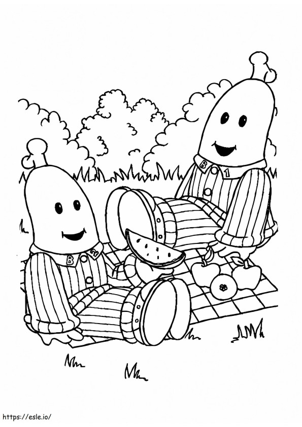 Pique-nique à la banane en pyjama