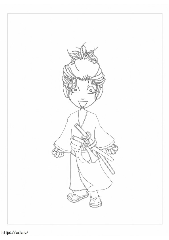 Funny Samurai coloring page