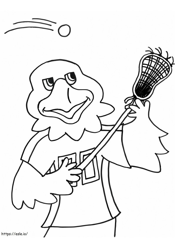 Jogador engraçado de lacrosse Hawk para colorir