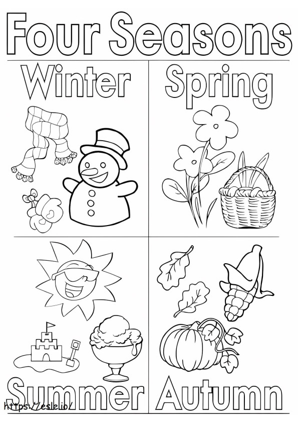 Four Seasons coloring page