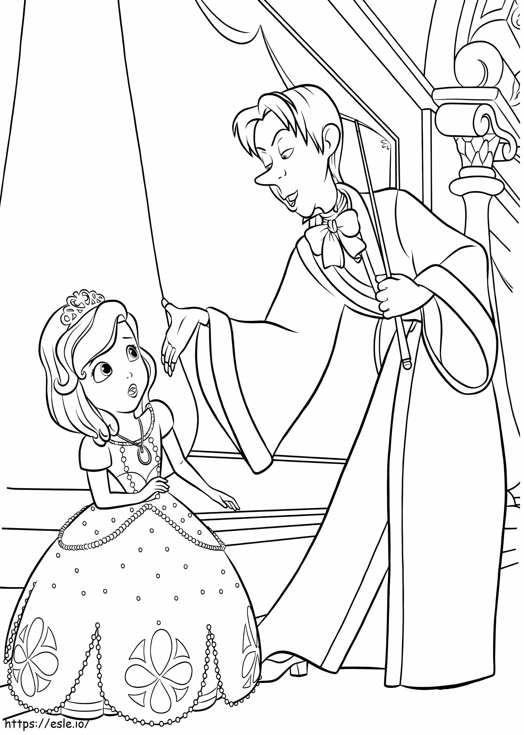 Coloriage Princesse Sofia et Cédric à imprimer dessin