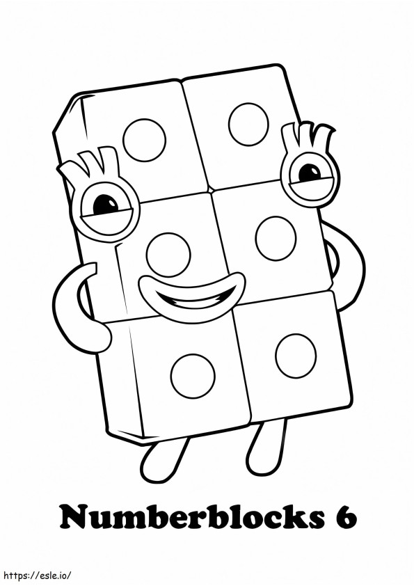 Number Blocks 6 coloring page