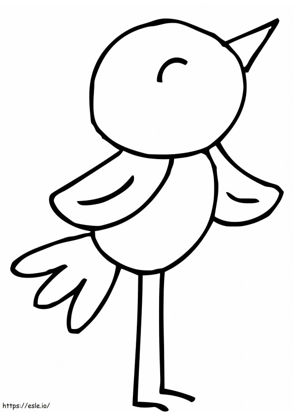 Een gemakkelijke vogel kleurplaat