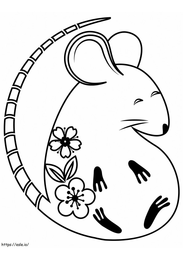 Coloriage Rat chinois à imprimer dessin