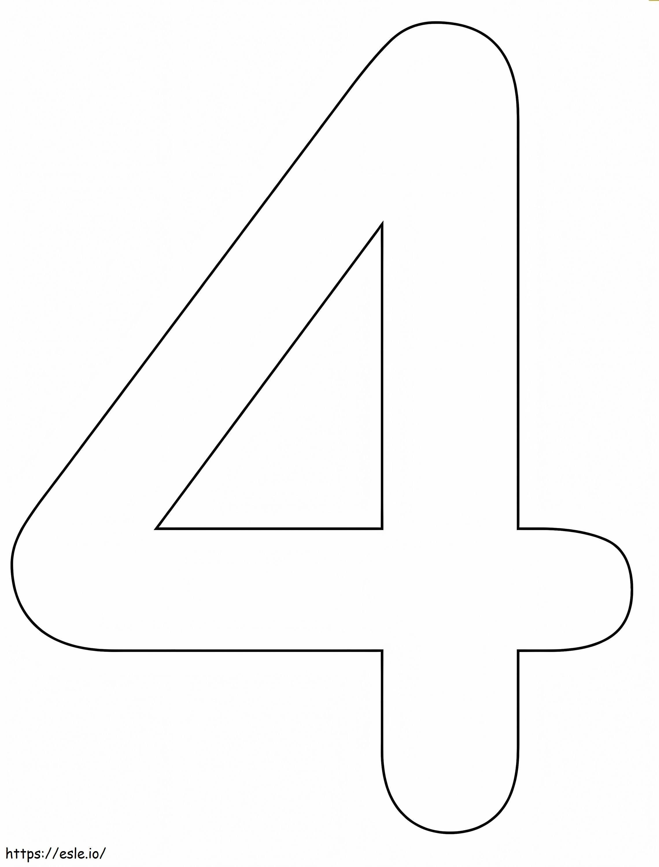Simple Number 4 coloring page