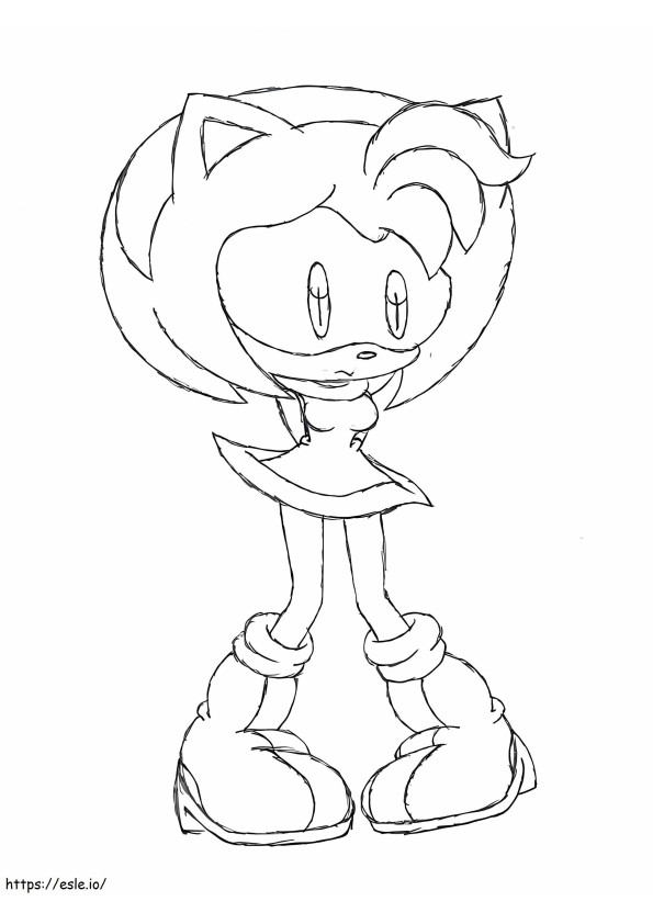 Amy Rose Sketch coloring page