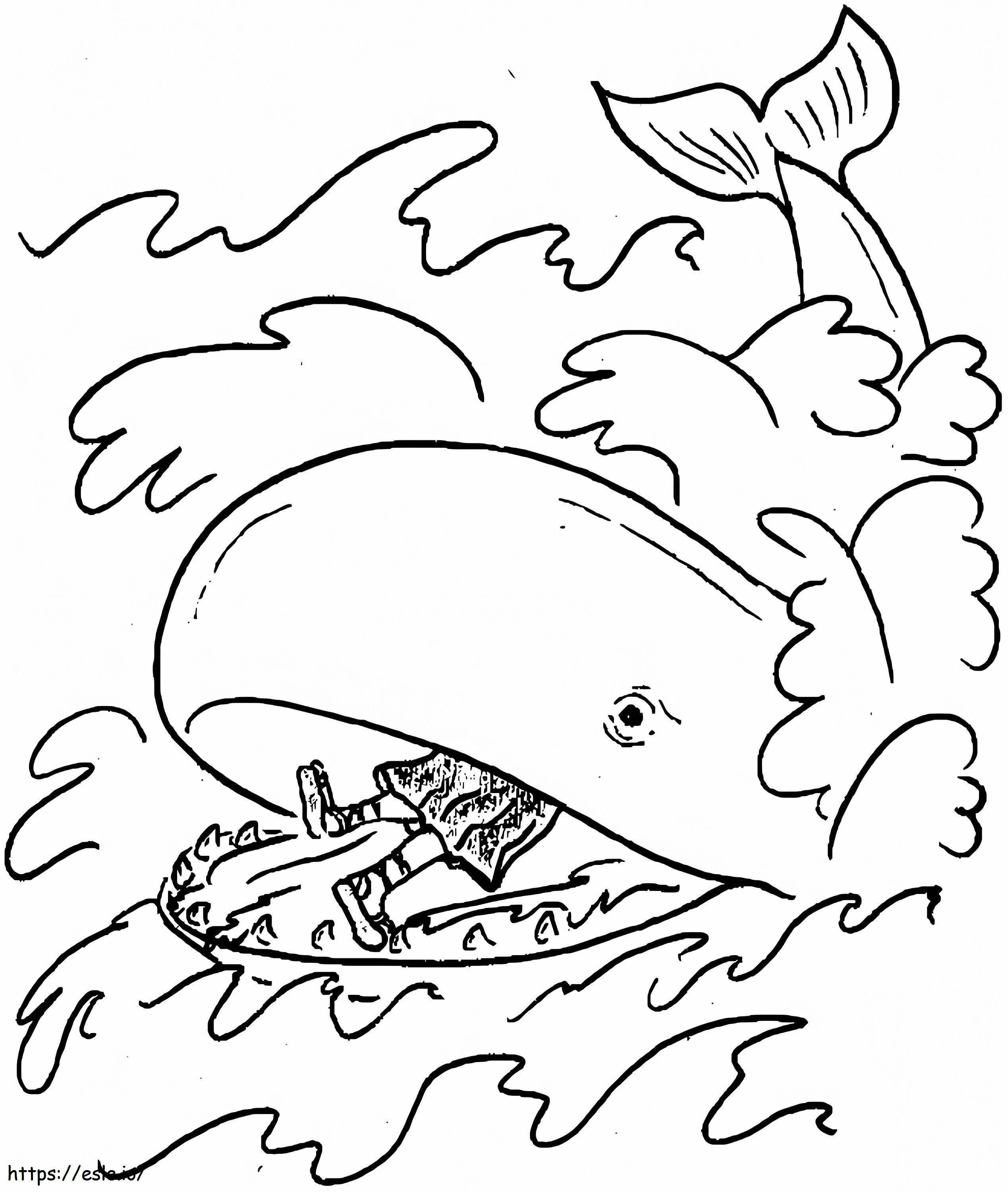 Coloriage Jonas et la baleine 7 à imprimer dessin