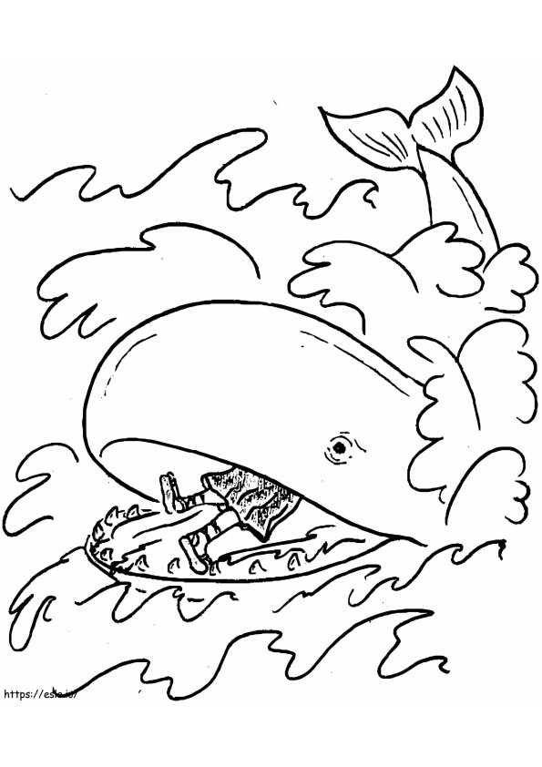 Jona en de walvis 7 kleurplaat
