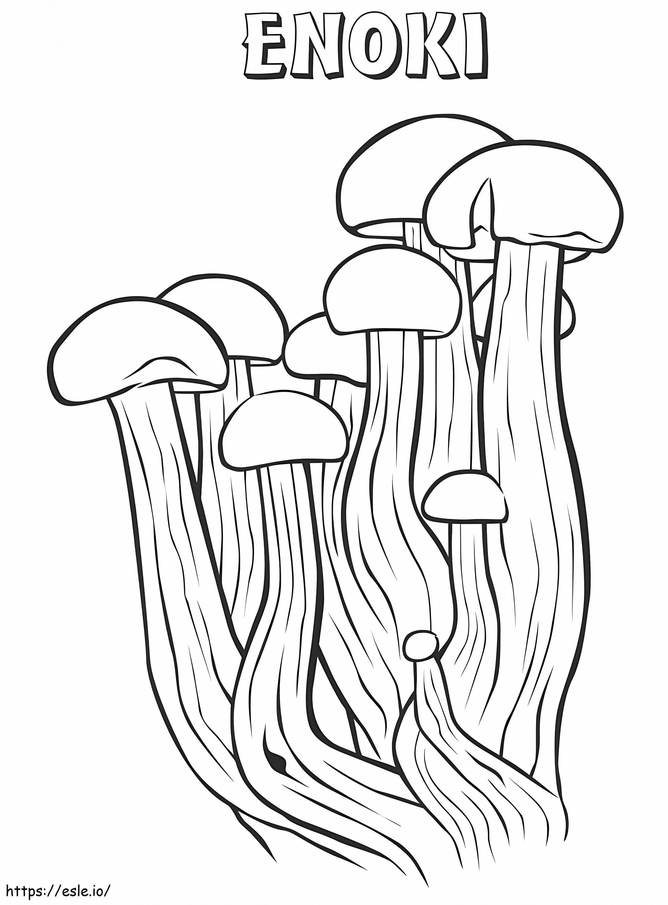 Enoki sienet värityskuva