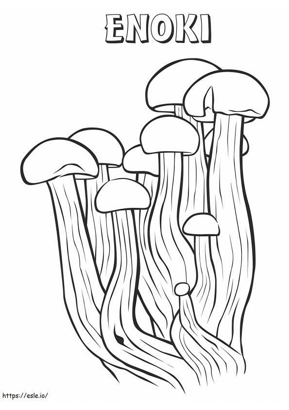 Enoki Mushrooms coloring page
